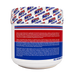 A white plastic tub of AFS Nutrition Creatine with a blue and red label and a patterned white lid, photographed on a clean white background.