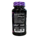 A black supplement bottle with a purple seal on the cap, showing the back label with 'Supplement Facts' and a barcode on a white background.