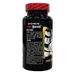 Black supplement bottle with colorful label on a white background