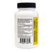 White supplement bottle with a black cap, showing the back label with Supplement Facts, a yellow vertical side panel, and a barcode on a white background.