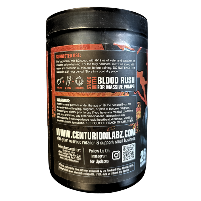Back label of a supplement container with text and branding on a white background