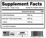 A black tub of CNDMNDS Creasize dietary supplement powder supplement facts on a plain white background.