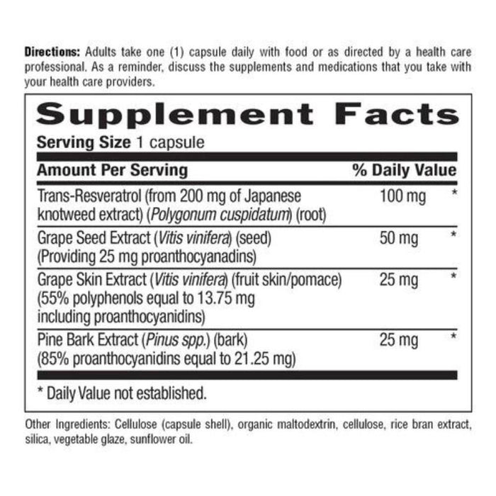 Country Life Resveratrol Plus 100mg 120 Vege Caps