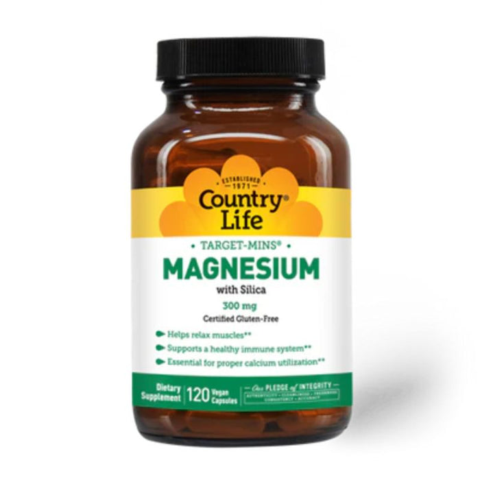 Country Life Magnesium Caps w Silica 300mg 120VC