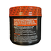 Supplement container with orange lid and black body on a white background