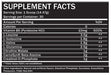 Supplement facts label with various nutrients listed on a black background
