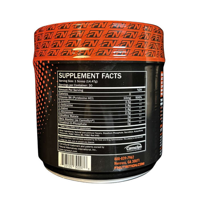 Supplement container with supplement facts label on a white background