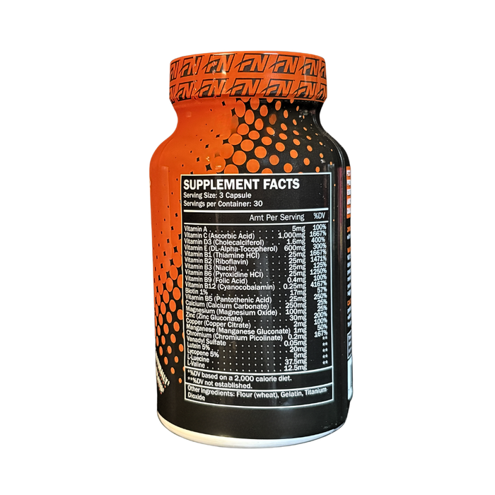 Supplement bottle with 'Supplement Facts' label on a white background