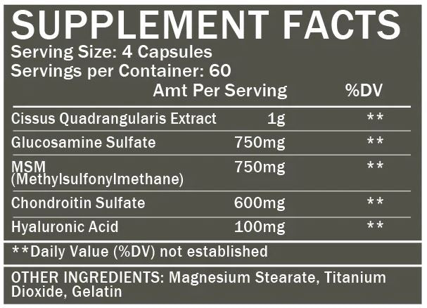 Formutech Nutrition Flexible Joint Formula 240 Caps Supplement Facts