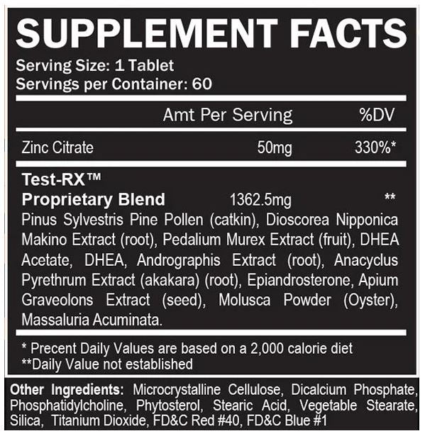 Formutech Nutrition Test-RX Supp Label