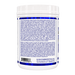 A white plastic bottle of supplement powder with a white cap, showing the detailed 'product description and information' label on a clean white background.