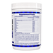 A white plastic bottle of supplement powder with a white cap, showing the detailed 'Supplement Facts' label on a clean white background.