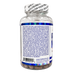 A bottle of grape seed extract dietary supplements from Hi-Tech Pharmaceuticals, showing the back label and a white cap with a product information seal.