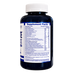 A dark blue supplement bottle with a white cap, showing the back label with Supplement Facts and ingredients listed in small text, isolated on a white background.