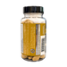 A clear supplement bottle with a black cap, showing tan tablets inside and a mustard-yellow label. The label includes text and a barcode, with the brand name 'Dr.