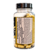 A clear supplement bottle with a black cap and a black-and-gold label, showing two gold tablets inside a white container. The label includes Supplement Facts and active ingredients such as Lactococcus Virusa and Valerian Root Extract.