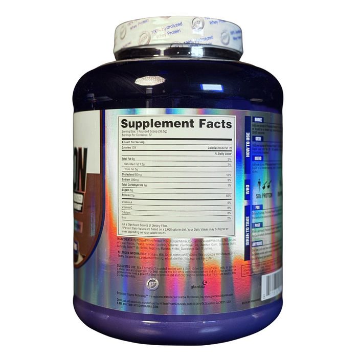Hi-Tech Pharmaceuticals Precision Protein 5lbs Supplement Facts