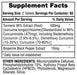 A black and white Supplement Facts label showing serving size, daily value percentages, ingredients including Turmeric 95% Extract and Bioperine Black Pepper Extract, and a list of other ingredients at the bottom.
