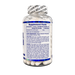 A clear plastic supplement bottle with a white cap, showing the back label with Supplement Facts text for a dark brown herbal supplement.