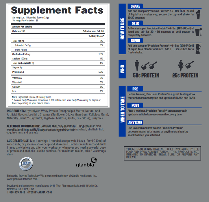 Hi-Tech Pharmaceuticals Precision Protein 2lbs