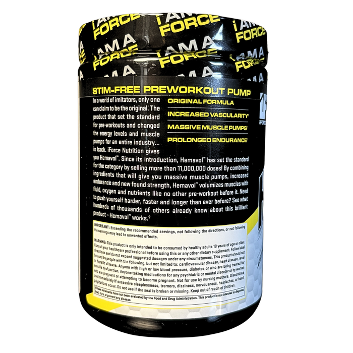 Force Nutrition pre-workout supplement container with label on a white background