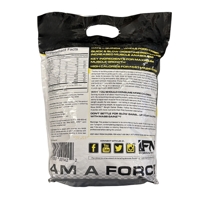 Supplement package with visible branding and nutritional information on a white background