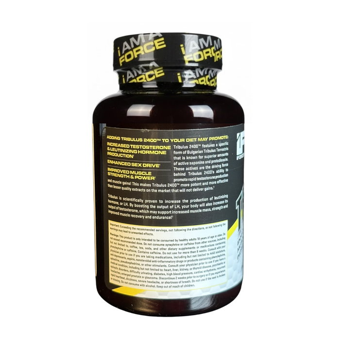 Supplement bottle with 'I Am Force' branding on a white background