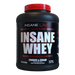 Insane Whey protein powder container with red lid on a white background