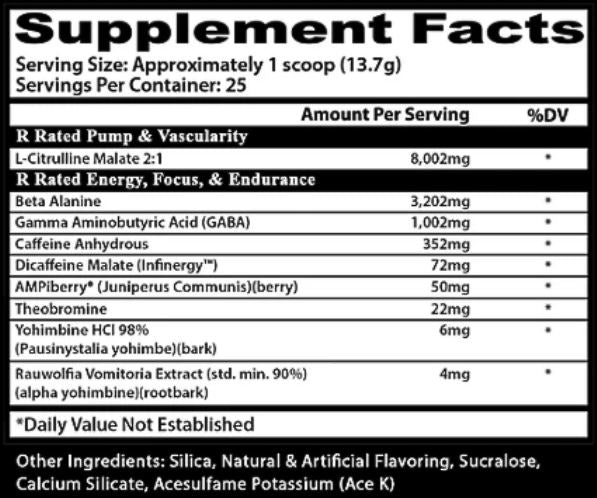 Insane Labz Psychotic Restricted Preworkout Rated R 25 Servings