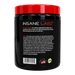  Insane Labz Creatine 60 Servings directions for use and warnings listed on the back of the tub in a white background.