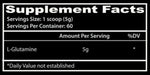 Insane Labz Insane Glutamine 300g supplement facts label.