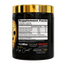 A black supplement tub with a shiny gold lid, showing the Supplement Facts label. The label includes branding for HydroMax, OxyGold, Nitrosigine, and the manufacturer Insane Labz.