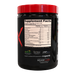 A black plastic tub of INSANE LABZ protein powder with a bright red lid, showing the Supplement Facts label on a clean white background.