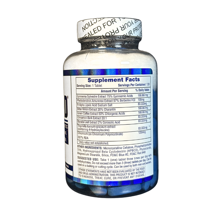 Supplement bottle with a label showing 'Supplement Facts' on a white background