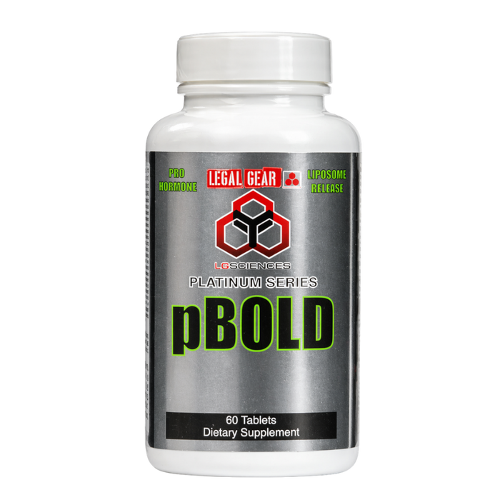 Supplement bottle labeled 'pBOLD' by Legal Gear on a white background