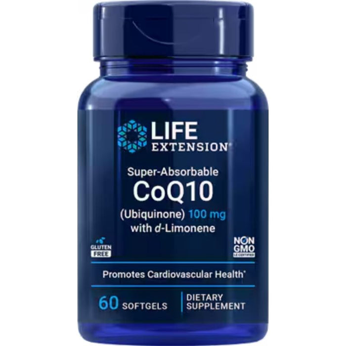 Life Extension Super Absorb CoQ10 W/100 mg Limonene 60 Softgels