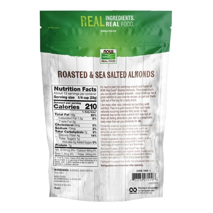 Now Foods Almonds Roasted and Salted 1 lb