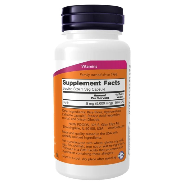 Now Foods Biotin 5000mcg 60 Veg Caps