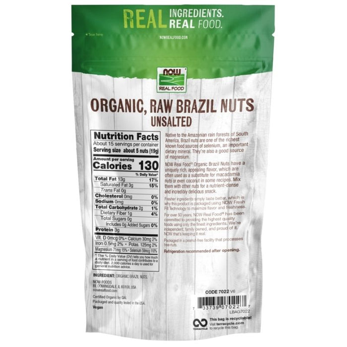 Now Foods Organic Brazil Nuts Raw 10oz