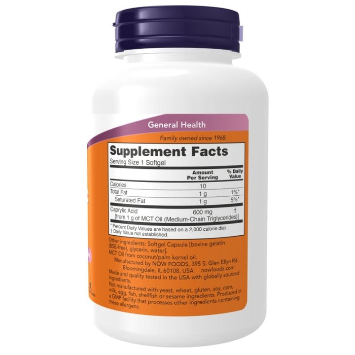 Now Foods Caprylic Acid 600 Mg 100 Softgels