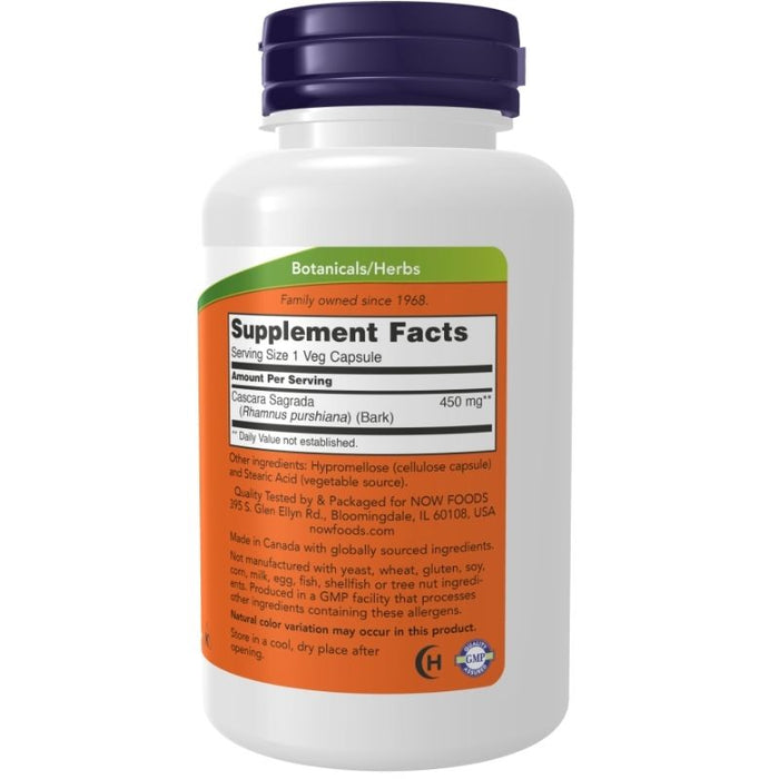 Now Foods Cascara Sagrada 450 Mg 100 Capsules