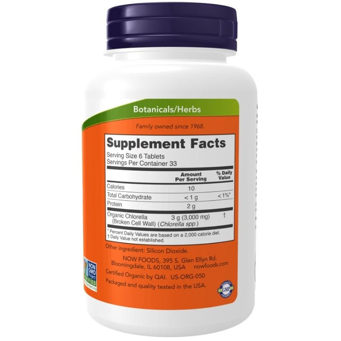 Now Foods Organic Chlorella 500mg 200 Tablets