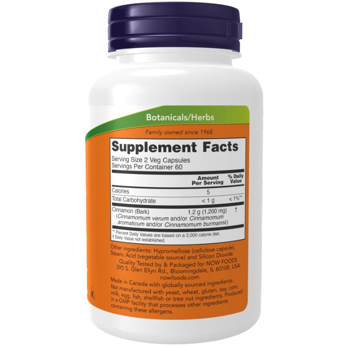 Now Foods Cinnamon Bark 600mg Veg Caps