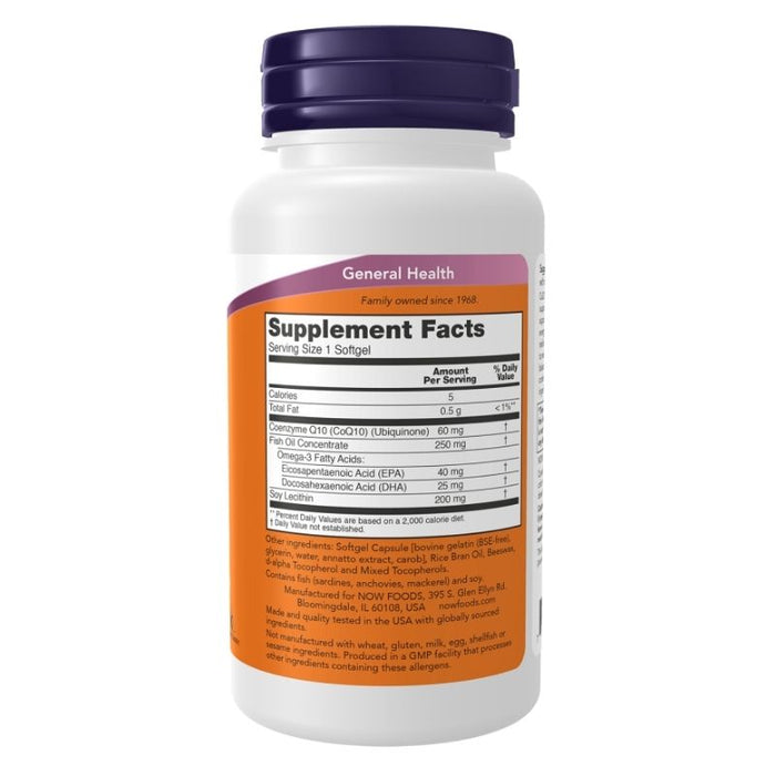 Now Foods CoQ10 60mg w/ Omega-3 120 Softgels