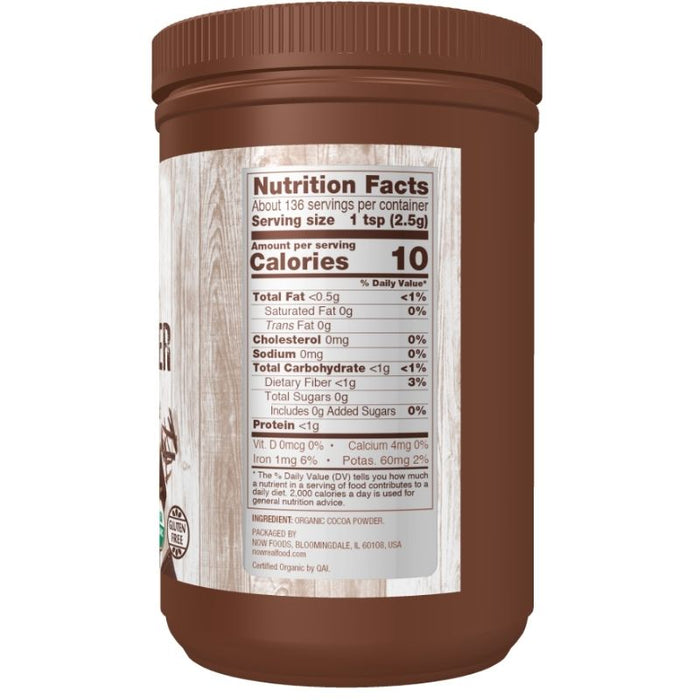 Now Foods Organic Cocoa Powder 12 Oz