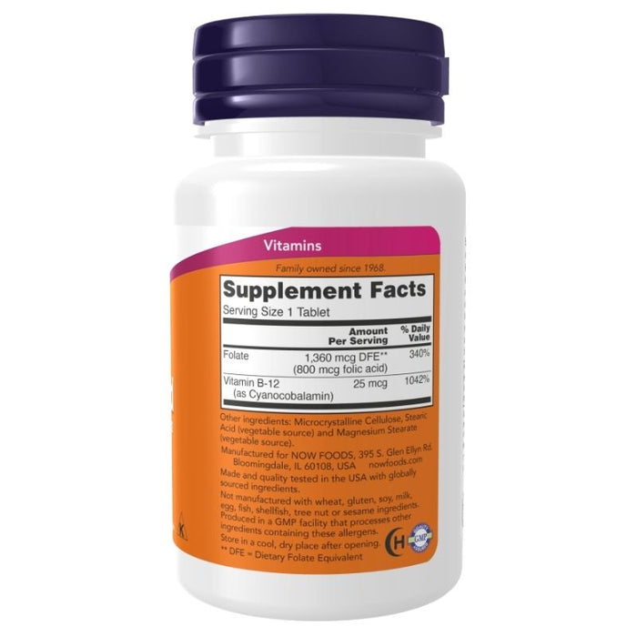 Now Foods Folic Acid 800mcg 250 Tablets