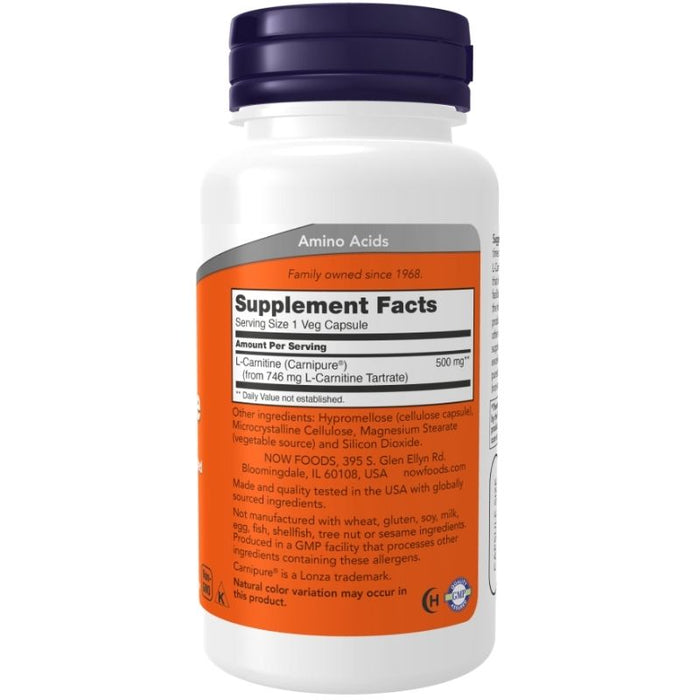 Now Foods L-Carnitine 500mg 60 Veg Caps