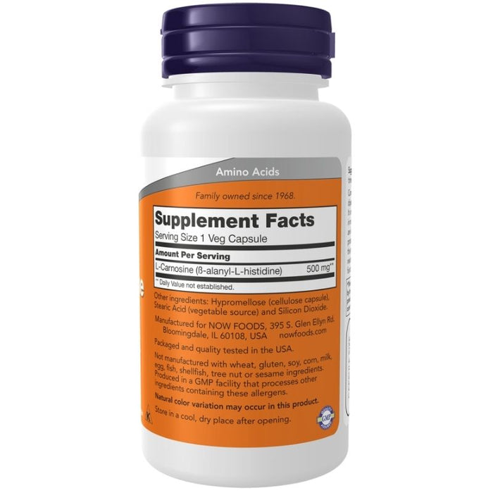 Now Foods Carnosine 500mg 100 Veg Caps