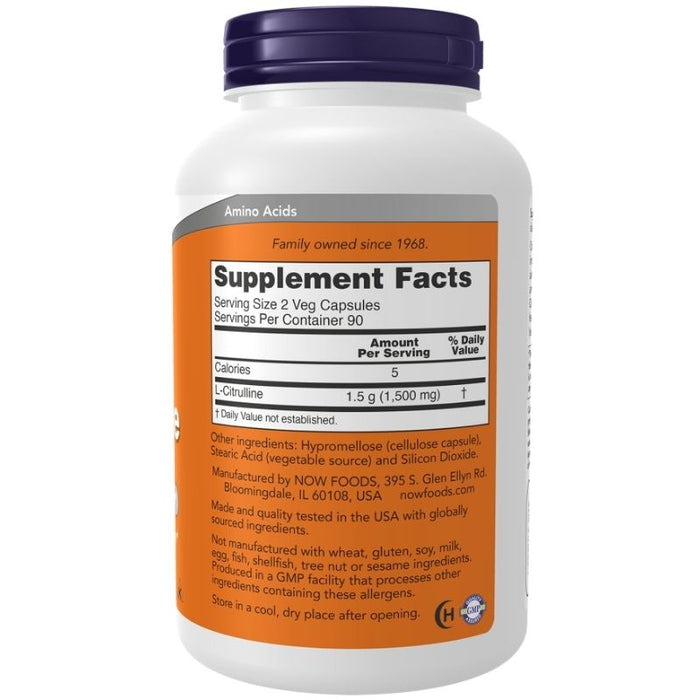 Now Foods Citrulline 750mg 180 Veg Caps