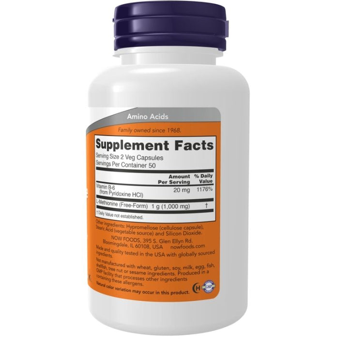 Now Foods L-Methionine 500mg 100 Veg Caps